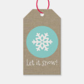 Kerstsnowflake Medallion "Laat het sneeuwen" Cadeaulabel (Voorkant)