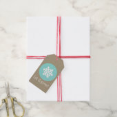 Kerstsnowflake Medallion "Laat het sneeuwen" Cadeaulabel (Met Touw)