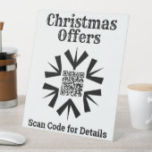 Kerstsnowflake met QR-code Reclamebord Met Voetstuk (Insitu)