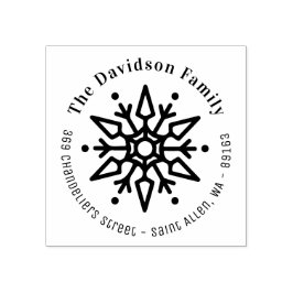 Kerstsnowflake Modern Return-adres Rubberstempel