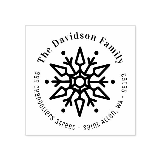 Kerstsnowflake Modern Return-adres Rubberstempel (Afrduk)