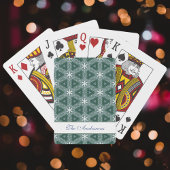 kerstsnowflake Pattern Op maat gesneden Groen Pokerkaarten