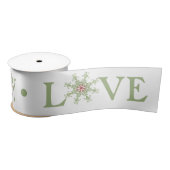 Kerstsnowflake Peace Joy Love Typografie Satijnen Lint (Spoel)