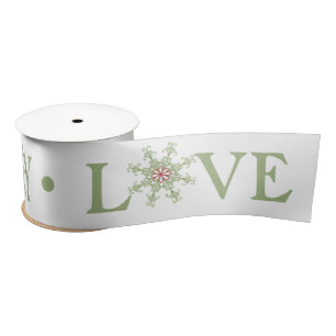 Kerstsnowflake Peace Joy Love Typografie Satijnen Lint