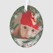 *~* kerstsnowflake PHOTO Baby AP44 sneeuwMan Ornament (voorkant)