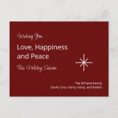 kerstsnowflake Red Festive Family Feestdagenkaart (Voorkant)