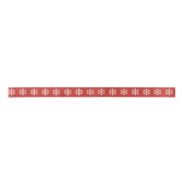kerstsnowflake Red Ribbon Satijnen Lint (Voorkant)