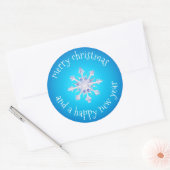 kerstsnowflake ronde sticker (Envelop)