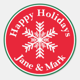 kerstsnowflake ronde sticker