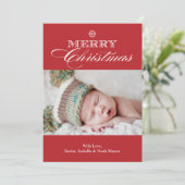 kerstsnowflake | Rood Feestdagenkaart (Staand voorkant)