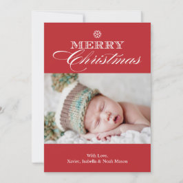 kerstsnowflake | Rood Feestdagenkaart