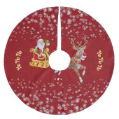kerstsnowflake Santa Ho Ho Reindeer Sleigh Kerstboom Rok (Voorkant)