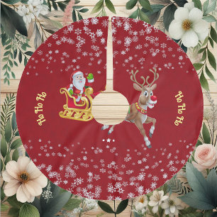 kerstsnowflake Santa Ho Ho Reindeer Sleigh Kerstboom Rok