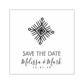 Kerstsnowflake Square Style Sla de datum op Rubberstempel (Afrduk)