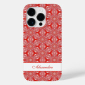 kerstsnowflake Star Pattern, aangepast rood Case-Mate iPhone Case (Achterkant)
