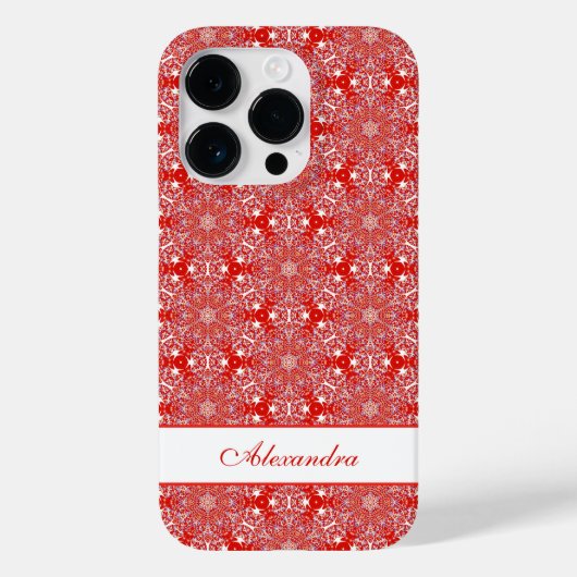 kerstsnowflake Star Pattern, aangepast rood Case-Mate iPhone Case (Achterkant)