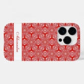 kerstsnowflake Star Pattern, aangepast rood Case-Mate iPhone Case (Achterkant (horizontaal))