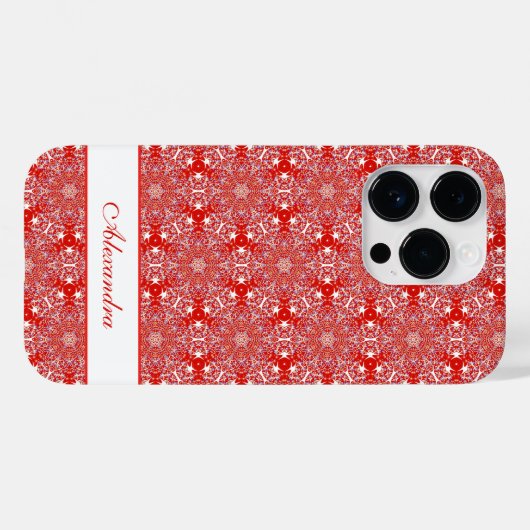 kerstsnowflake Star Pattern, aangepast rood Case-Mate iPhone Case (Achterkant (horizontaal))