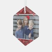 Kerstsnowflake Starburst-fotoornament Glas Ornament (Voorkant links)