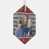 Kerstsnowflake Starburst-fotoornament Glas Ornament (Voorkant Rechts)