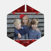 Kerstsnowflake Starburst-fotoornament Glas Ornament (Achterkant)