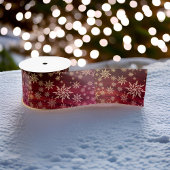 kerstsnowflake Wine Satin Ribbon Satijnen Lint