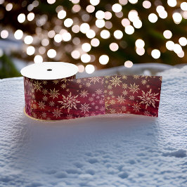 kerstsnowflake Wine Satin Ribbon Satijnen Lint