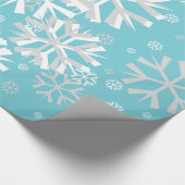 kerstsnowflake wrapping papier-Aqua Cadeaupapier (Hoek)