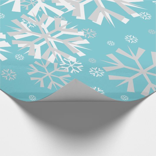 kerstsnowflake wrapping papier-Aqua Cadeaupapier (Hoek)