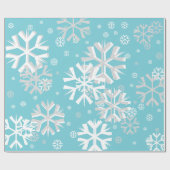 kerstsnowflake wrapping papier-Aqua Cadeaupapier (Vlak)