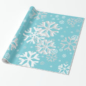 kerstsnowflake wrapping papier-Aqua Cadeaupapier (Uitgerold)