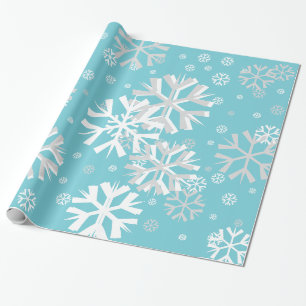 kerstsnowflake wrapping papier-Aqua Cadeaupapier