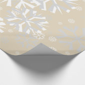 kerstsnowflake wrapping papier-beige cadeaupapier (Hoek)
