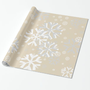 kerstsnowflake wrapping papier-beige cadeaupapier