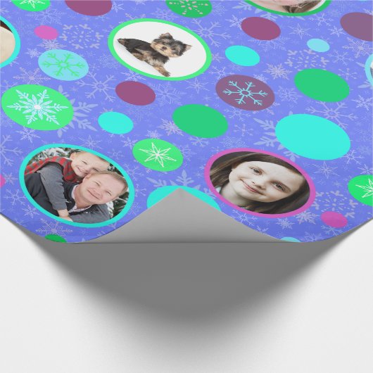 kerstsnowflakes 14 Afbeeldingen Paars Cadeaupapier (Hoek)