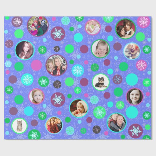 kerstsnowflakes 14 Afbeeldingen Paars Cadeaupapier (Vlak)