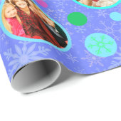 kerstsnowflakes 14 Afbeeldingen Paars Cadeaupapier (Rol Hoek)