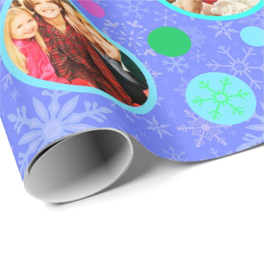 kerstsnowflakes 14 Afbeeldingen Paars Cadeaupapier (Rol Hoek)