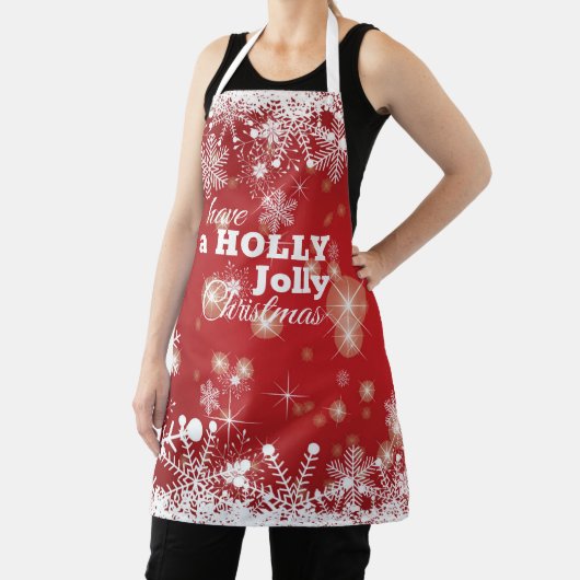 kerstsnowflakes Apron Schort (Insitu)