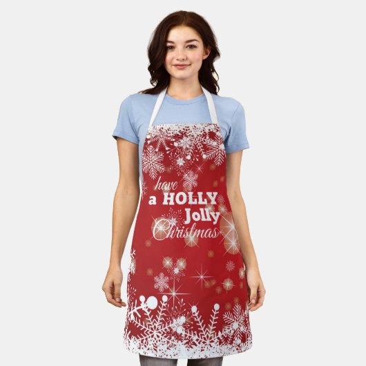 kerstsnowflakes Apron Schort (Gedragen)