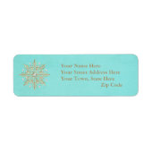 kerstsnowflakes Aqua & Gold Etiket (Voorkant)