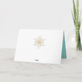 kerstsnowflakes Aqua & Gold Feestdagen Kaart (Achterkant)