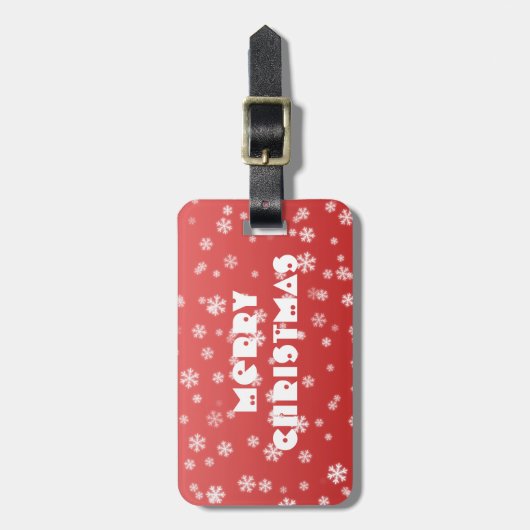 kerstsnowflakes bagagelabel (Voorkant verticaal)