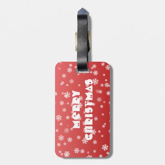 kerstsnowflakes bagagelabel (Achterkant verticaal)