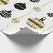 Kerstsnowflakes Baubles Holiday Gift Wrap. Cadeaupapier (Hoek)