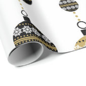 Kerstsnowflakes Baubles Holiday Gift Wrap. Cadeaupapier (Rol Hoek)