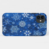kerstsnowflakes blauw en zilver Case-Mate iPhone case (Achterkant (horizontaal))