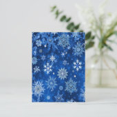 kerstsnowflakes blauw en zilver feestdagenkaart (Staand voorkant)