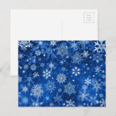 kerstsnowflakes blauw en zilver feestdagenkaart (Voorkant / Achterkant)