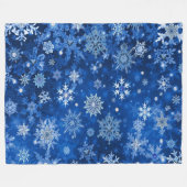 kerstsnowflakes blauw en zilver fleece deken (Voorkant (Horizontaal))
